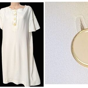 White Elie Tahari Dress with Button Accents. NWT